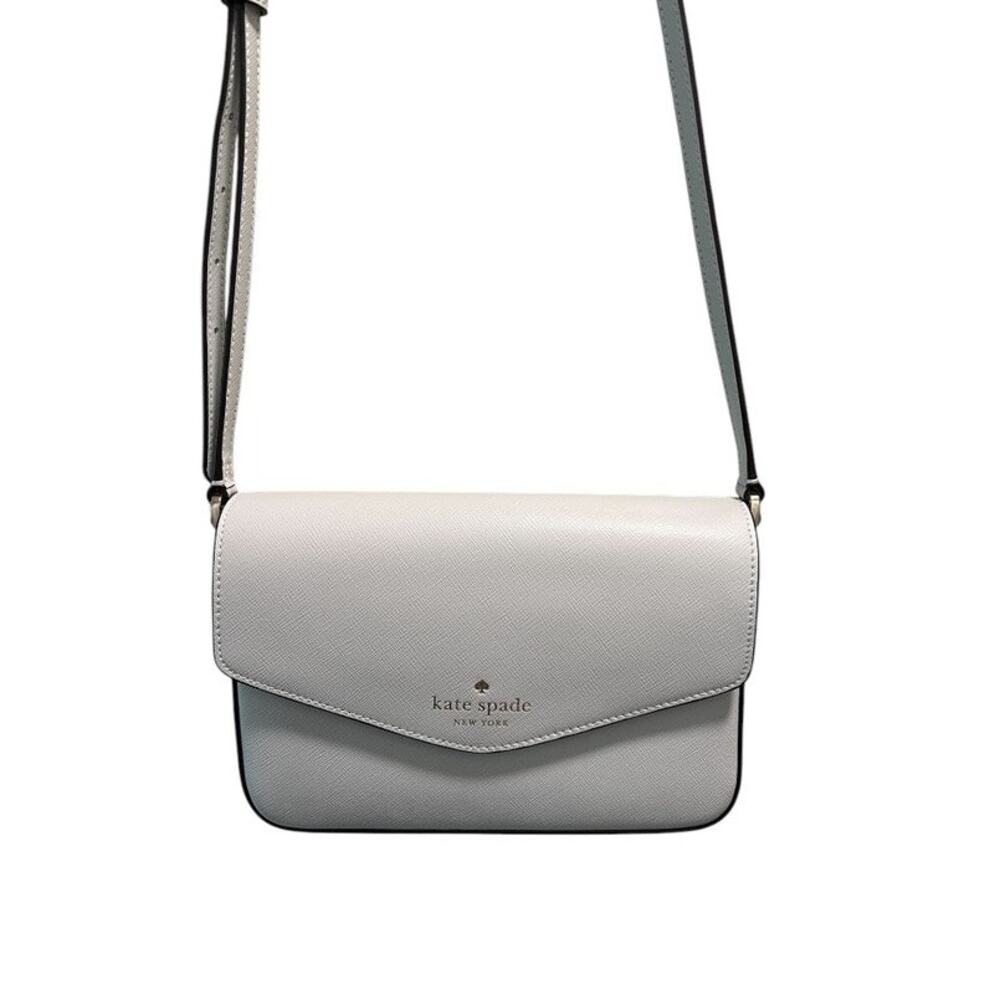 Kate Spade White Leather Envelope Snap Closure Crossbody Purse - Picture 2 of 16